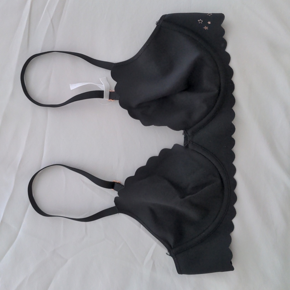 Aerie ✨ Real Me Black Scalloped Bra Sz 34B